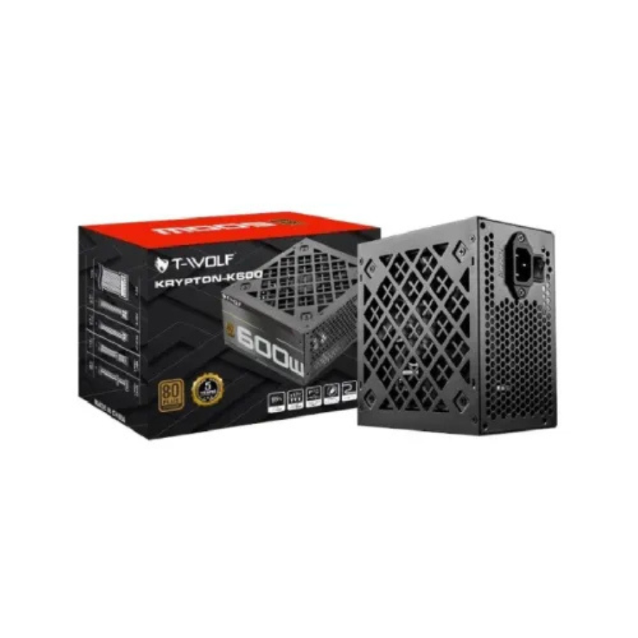 T-WOLF 600 WATT Bronze 80 Plus Power Supply